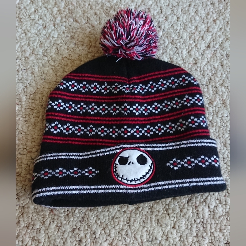 Disney The Nightmare Before Christmas Winter Knit Beanie Hat W/Pom Pom